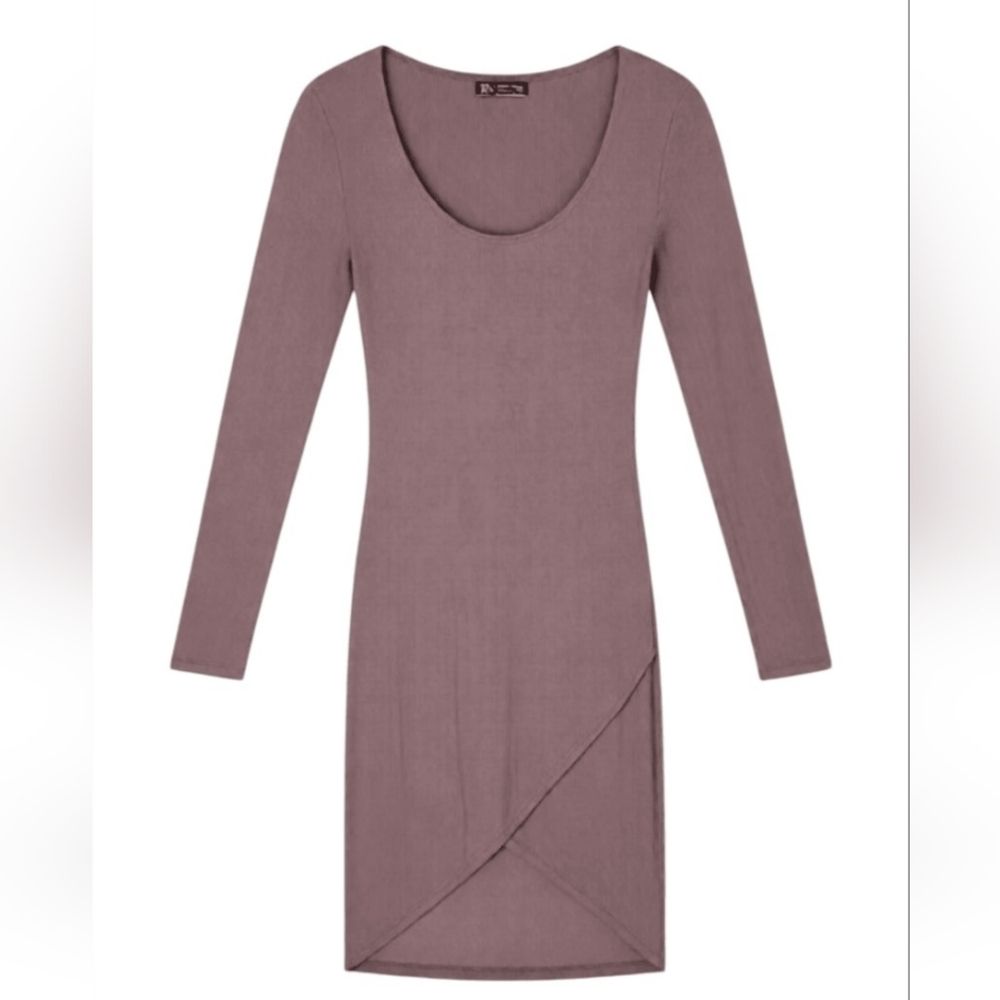 Popular Basics Mauve Long Sleeve Dress